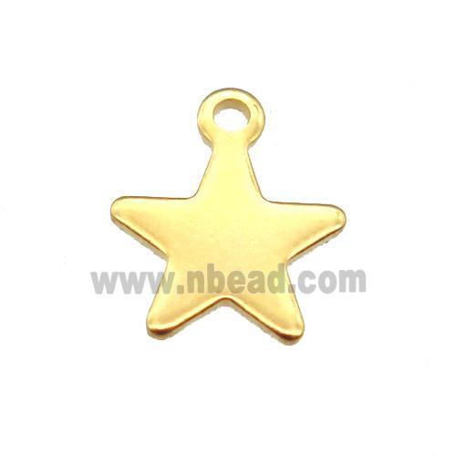 stainless steel star pendant, stampings, gold plated