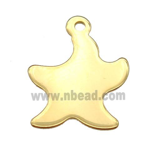 stainless steel star pendant, gold plated