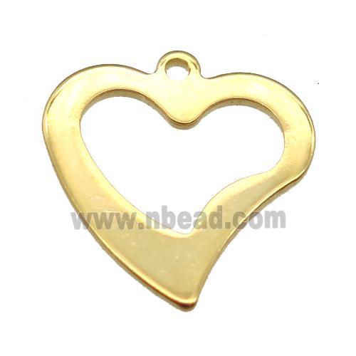stainless steel heart pendant, stampings, gold plated