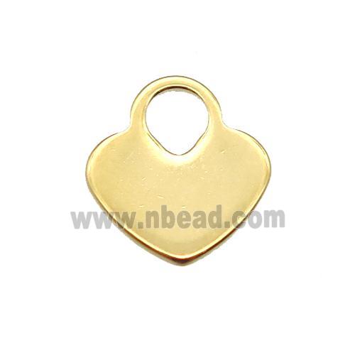 stainless steel heart pendant, stampings, gold plated