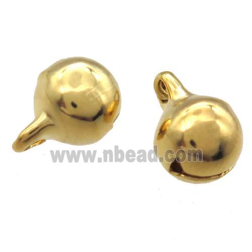 stainless steel bells pendant, gold plated