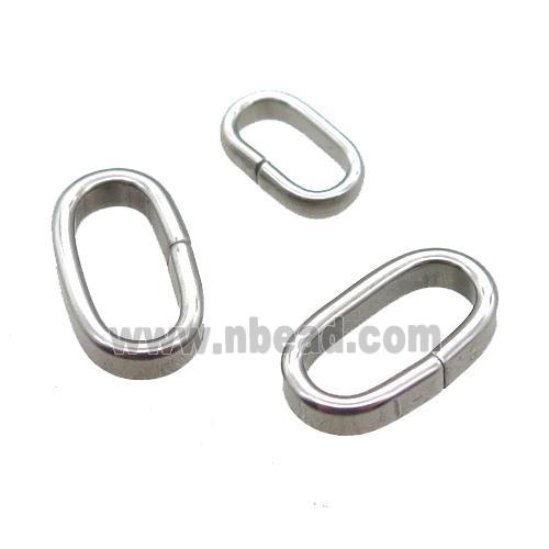 stainless steel oval JumpRings, platinum plated
