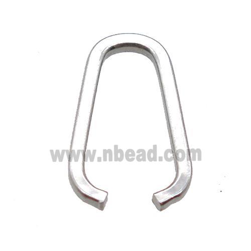 stainless steel pinch bail, platinum plated