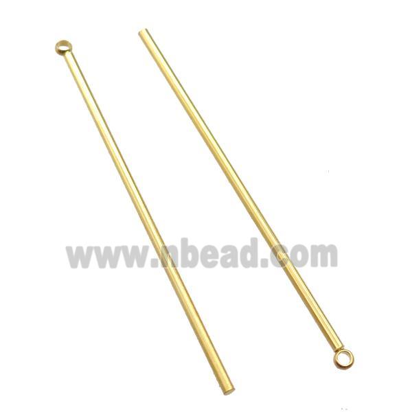 stainless steel stick pendant, gold plated