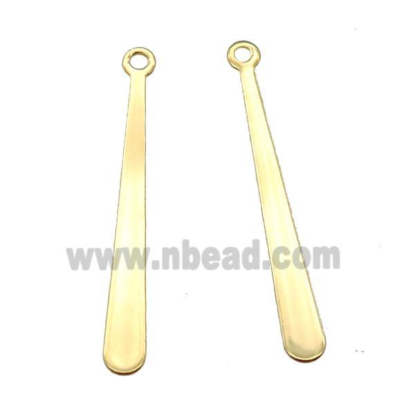 stainless steel stick pendant, gold plated