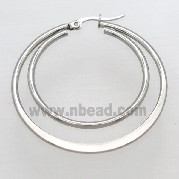 raw stainless steel Hoop Earrings