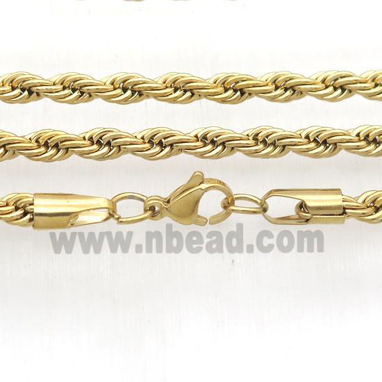 Stainless Steel Necklace Chain, gold plated