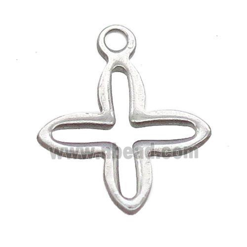 raw stainless steel cross pendant