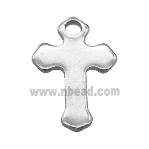 raw stainless steel cross pendant