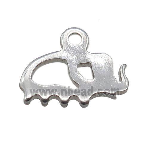raw stainless steel elephant pendant
