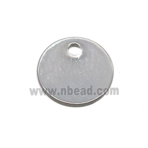 raw stainless steel circle pendant