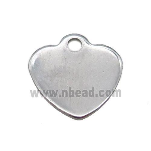 raw stainless steel heart pendant