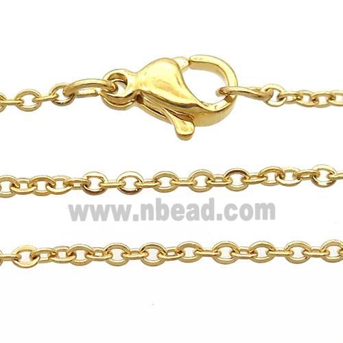 stainless steel necklace chain, gold plated