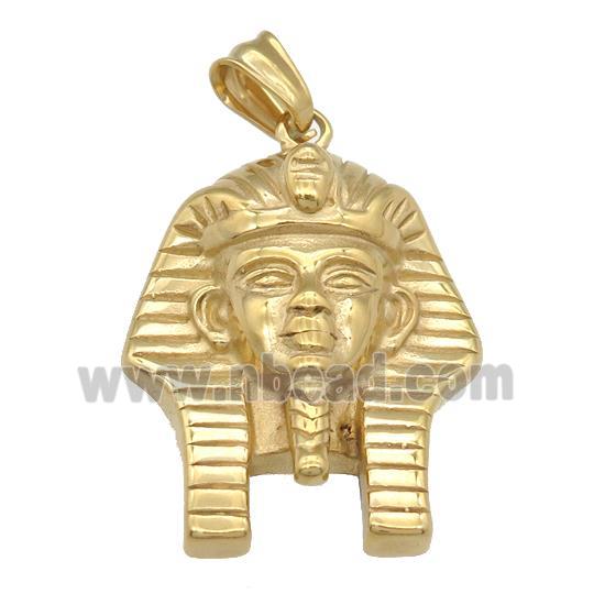 Stainless Steel Egyptian Pharoah Charm Pendant, gold plated
