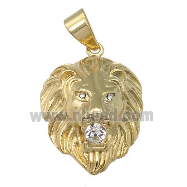 stainless steel Lion pendant, gold plated