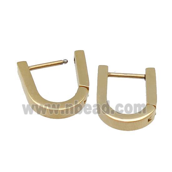 stainless steel Latchback Earring, gold plated