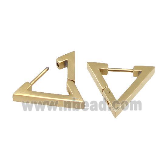 stainless steel Latchback Earring, triangle, gold plated
