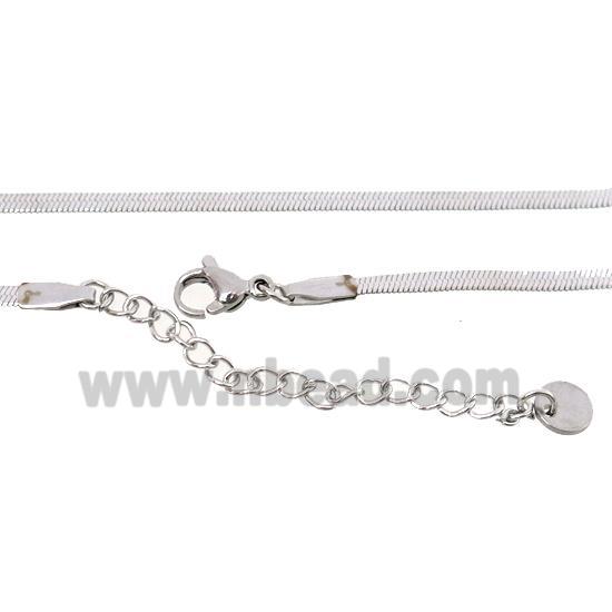 stainless steel necklace Chain, snakeskin, platinum plated