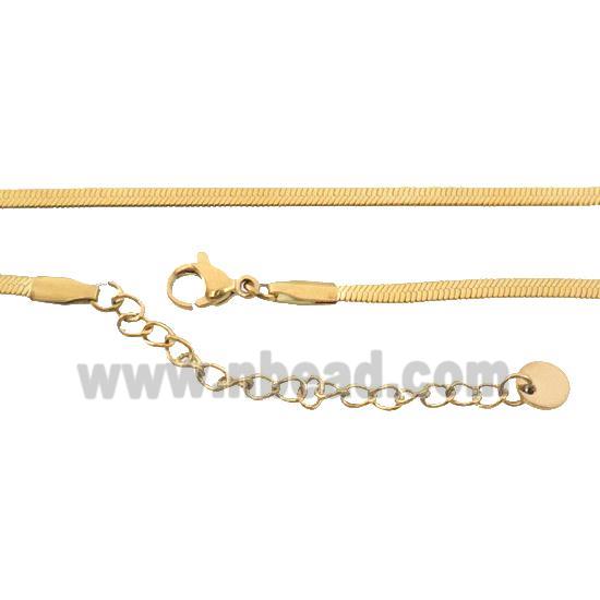 stainless steel necklace Chain, snakeskin, gold plated