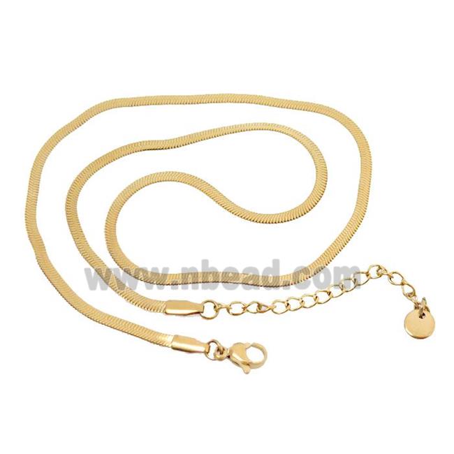 stainless steel necklace Chain, snakeskin, gold plated