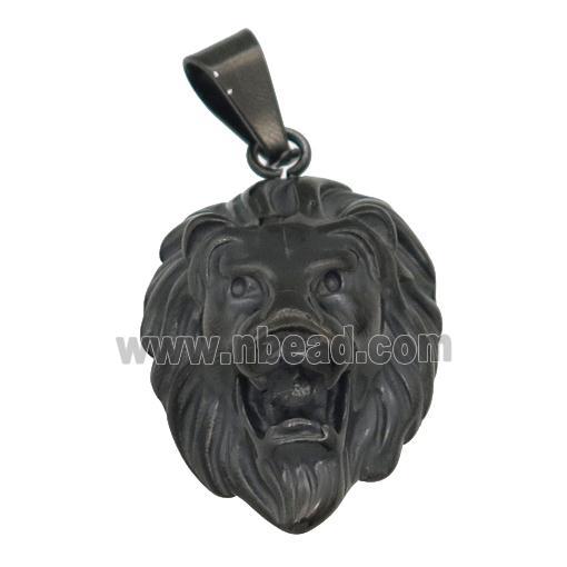 stainless steel Lion pendant, black plated