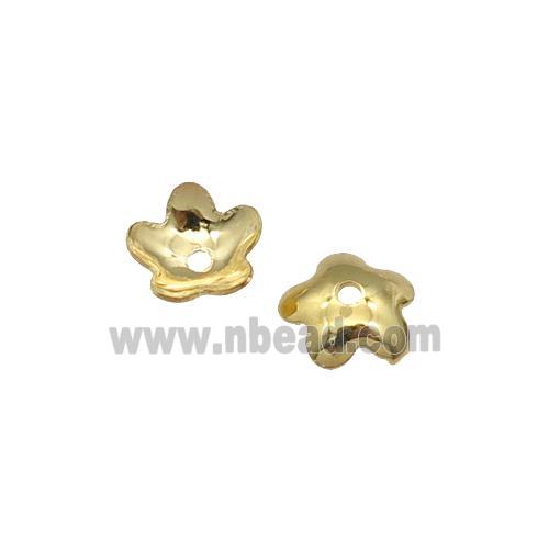 stainless steel beadcaps, gold plated