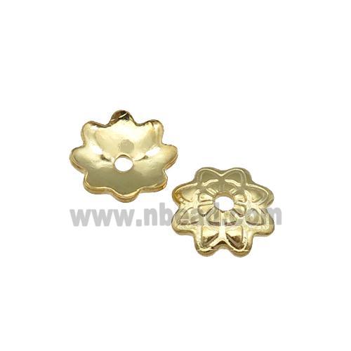 stainless steel beadcaps, gold plated
