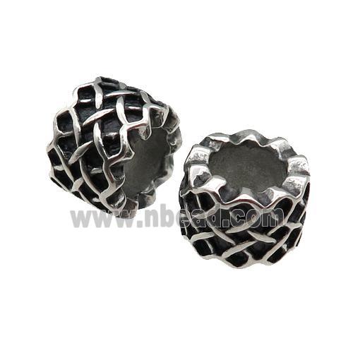 Stainless Steel tube Beads, antique silver