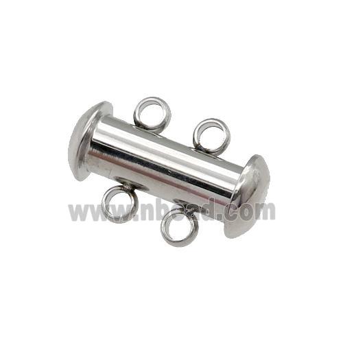 raw Stainless Steel Magnetic Clasp, 2-Strand Slide Tube