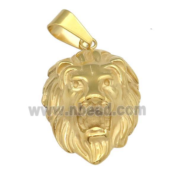 Stainless Steel Lion pendant, gold plated