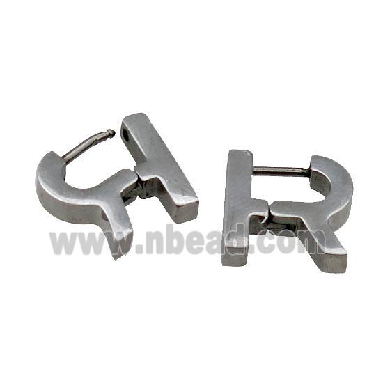 raw Stainless Steel Latchback Earring