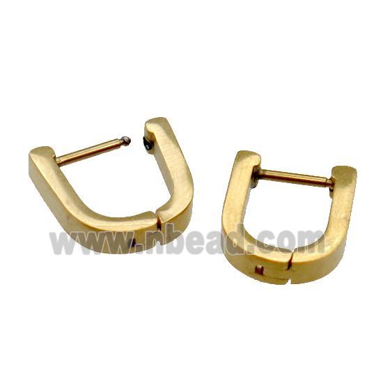 Stainless Steel Latchback Earring gold plated Ushape