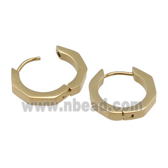 Stainless Steel Latchback Earring polygon gold plated