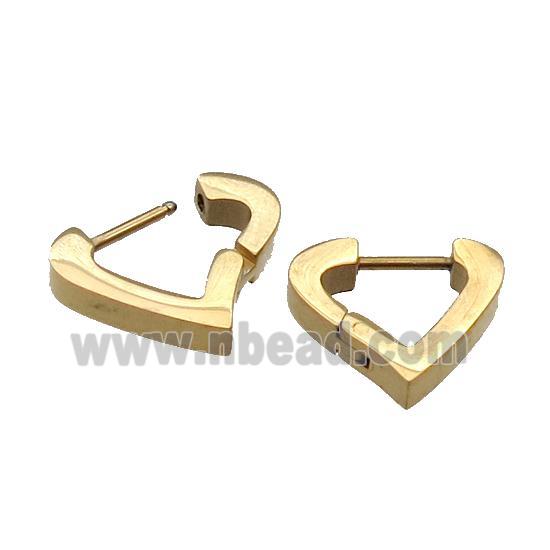 Stainless Steel Latchback Earring heart gold plated