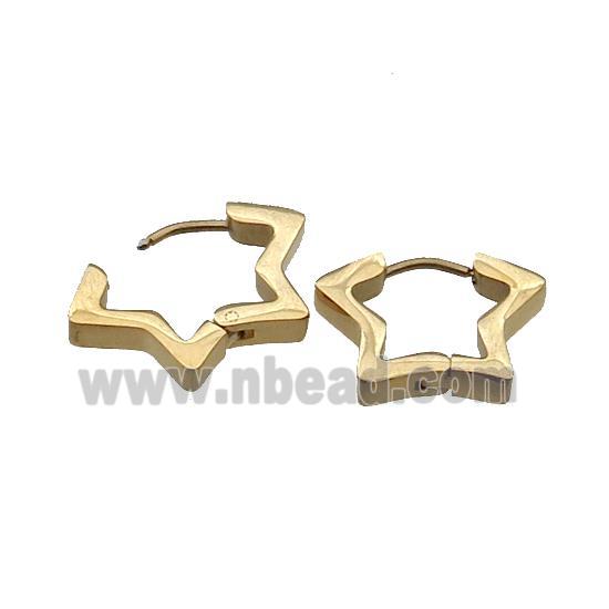 Stainless Steel Latchback Earring star gold plated
