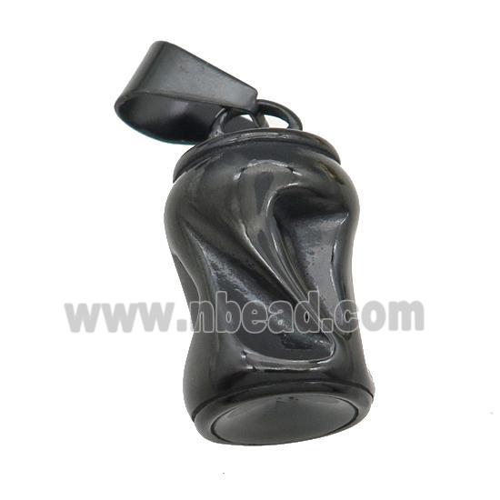 Stainless Steel cans bottle pendant black plated