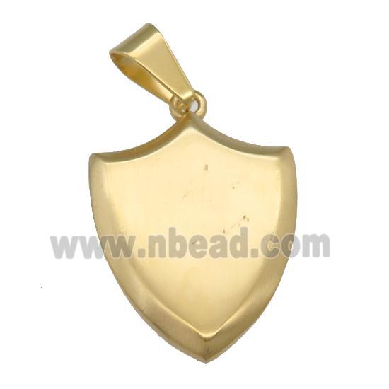 Stainless Steel shield pendant gold plated