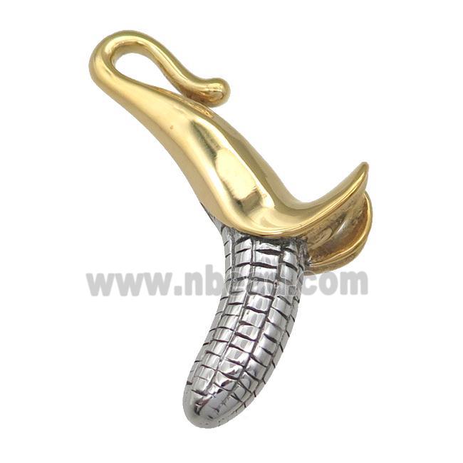 Stainless Steel banana charm pendant gold plated