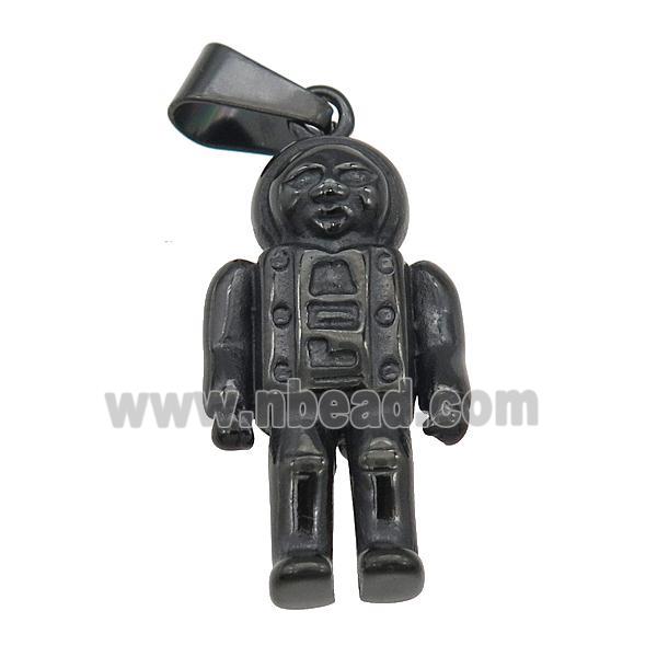 Stainless Steel astronaut pendant black plated