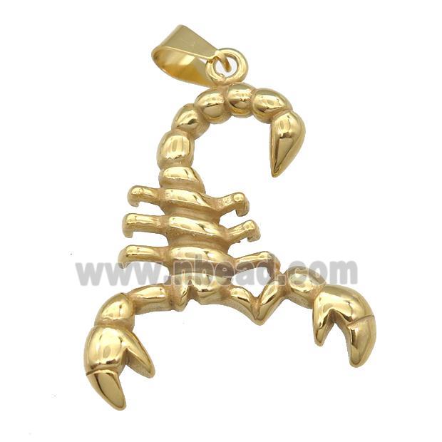 Stainless Steel zodiac Scorpion char pendant gold plated