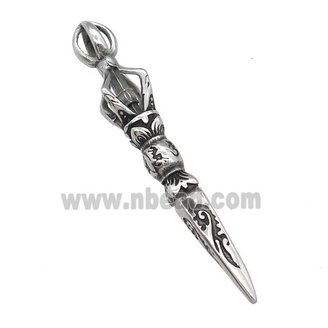 Stainless Steel charm pendant antique silver