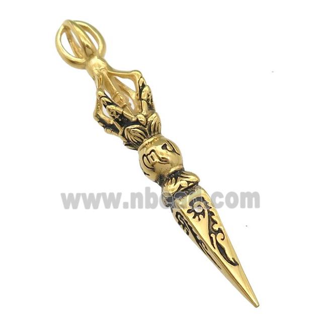 Stainless Steelcharm pendant antique gold