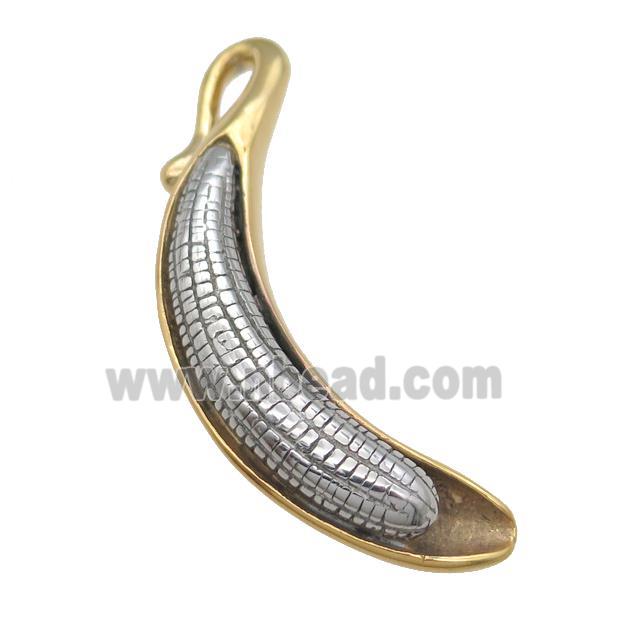 Stainless Steel banana pendant gold plated