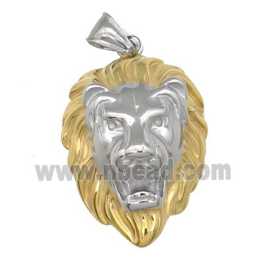 Stainless Steel Lion charm pendant gold plated