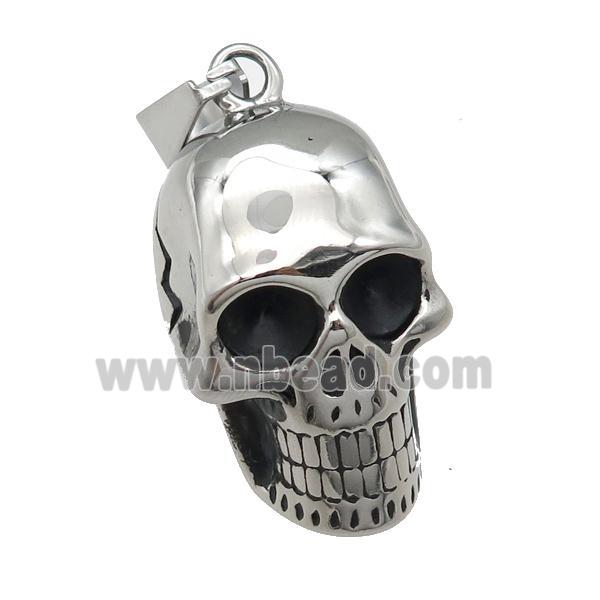 Stainless Steel skull charm pendant antique silver