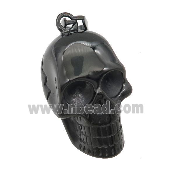 Stainless Steel skull charm pendant black plated