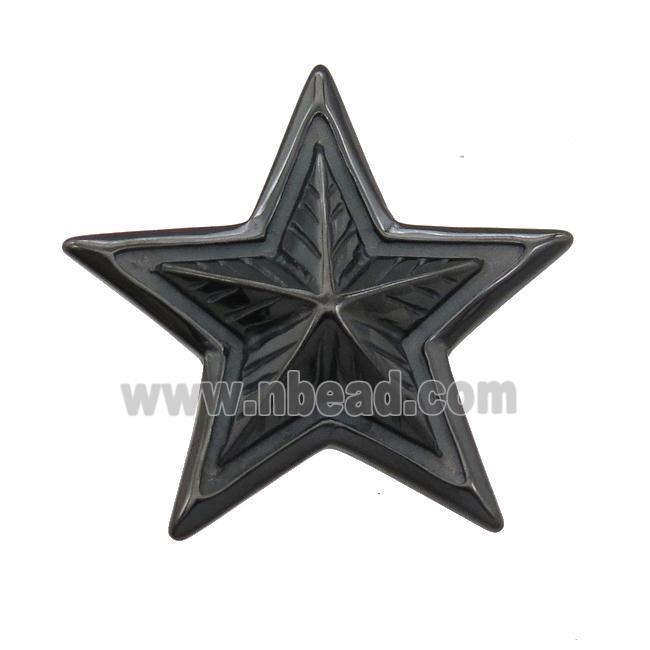 Stainless Steel star pendant black plated