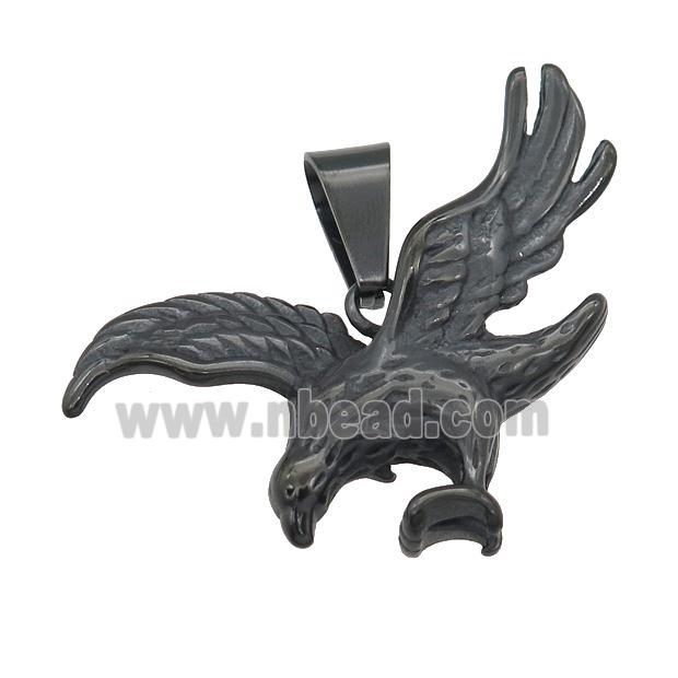 Stainless Steel eagle pendant black plated