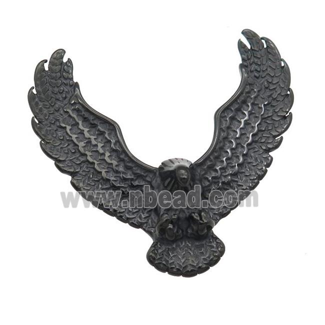 Stainless Steel eagle charm pendant black plated