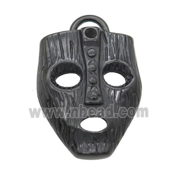 Stainless Steel Mask charm pendant black plated